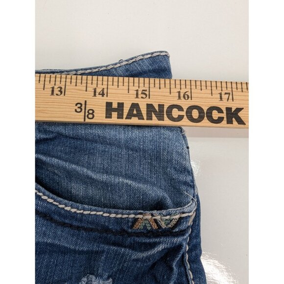 Hydraulic Sammie Boyfriend Women Jean Shorts Distressed Embroidered Size 7/8 - Picture 7 of 9